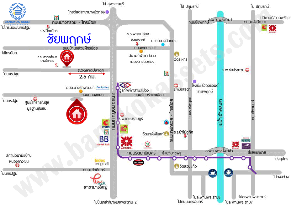 บ้านมือสองตกแต่งใหม่ แบรนด์ LH ม.ชัยพฤกษ์ บางใหญ่-เซ็นทรัลเวสต์เกต ตอบโจทย์ทุกการอยู่อาศัย เนื้อที่ 56.4 ตร.ว. ฟังก์ชัน 3 ห้องนอน 2 ห้องน้ำ 2 ที่จอดรถ บนทำเลดีที่สุด! ใกล้เซ็นทรัลเวสต์เกต ทางด่วน "กาญจนาภิเษก" และเพียง 10 นาที ถึง MRT "สถานีคลองบางไผ่"